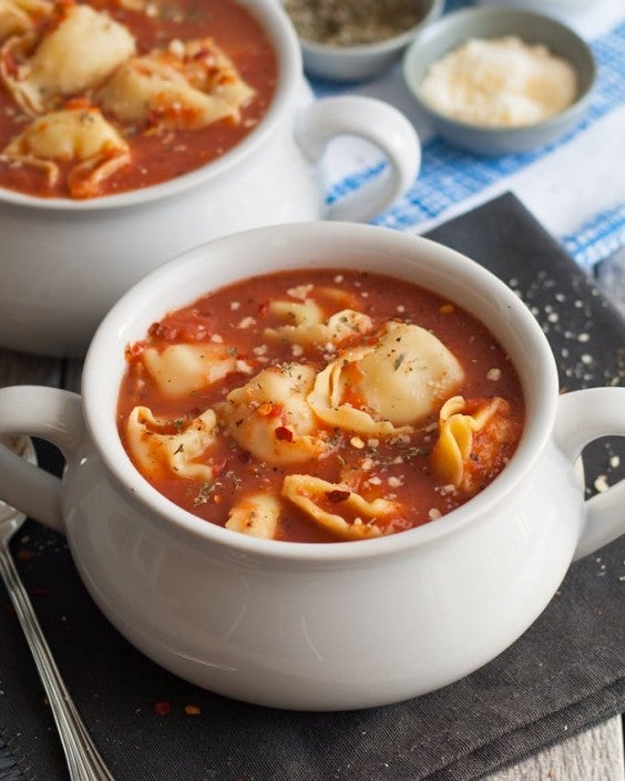 1. 3-Ingredient Tomato Tortellini Soup