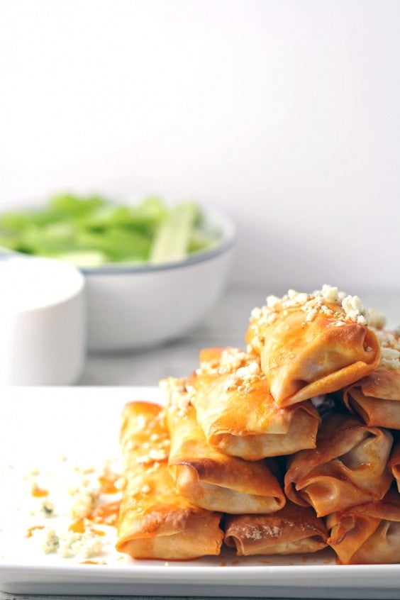 8. Baked Buffalo Chicken Egg Rolls
