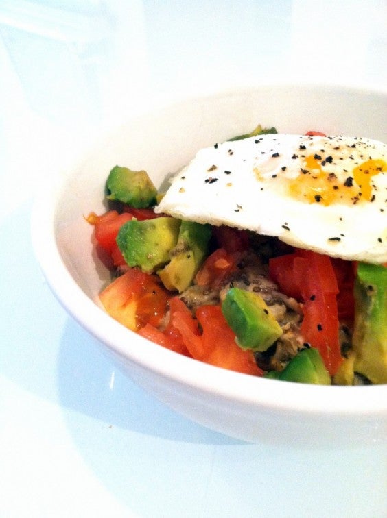 21. Savory Chia Oats With Salsa, Avocado, and Fried Egg
