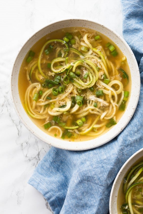13. Spicy Ginger Scallion and Egg Drop Zucchini Noodle Bowl