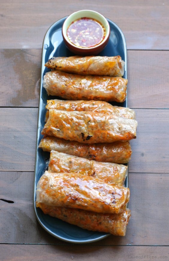 10. Baked Dumpling Rolls With Ginger Chilli Sauce