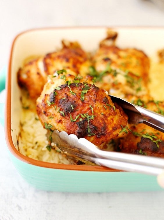 13. One-Tray Hoisin Peanut Chicken and Rice