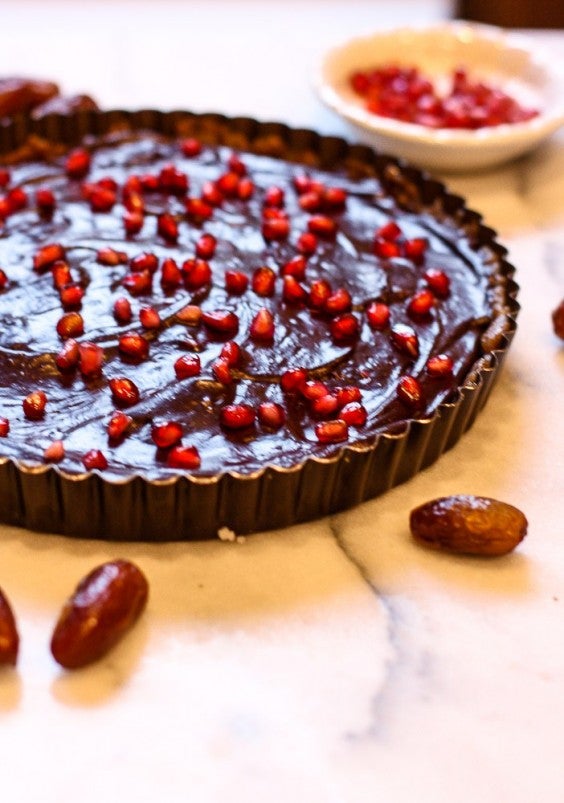 10. Raw Chocolate Pomegranate Tart