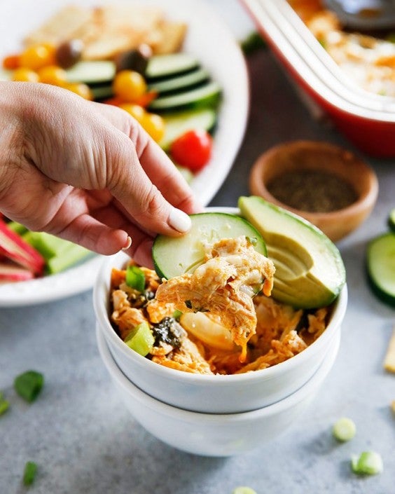 2. Veggie Buffalo Chicken Dip