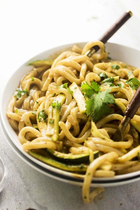 14. One-Pot Udon and Zucchini Noodle Curry Bowls