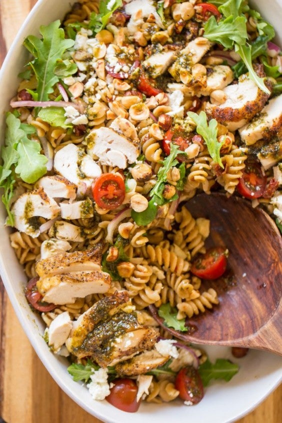 11. Whole-Wheat Pasta Salad With Honey Basil Vinaigrette
