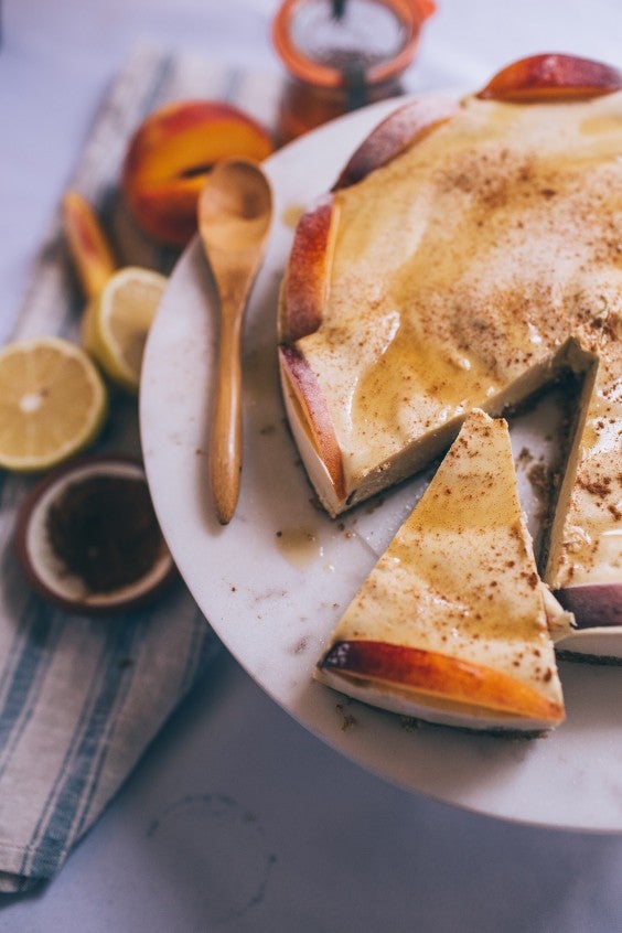 9. Cinnamon Peach Cashew Cheesecake
