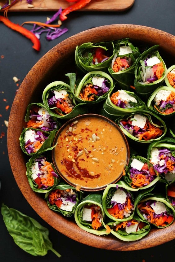 7. Collard Green Spring Rolls + Sunbutter Dipping Sauce