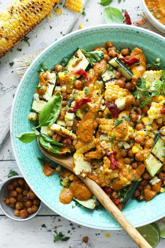 3. Grilled Corn and Zucchini Salad With Sun-Dried Tomato Vinaigrette