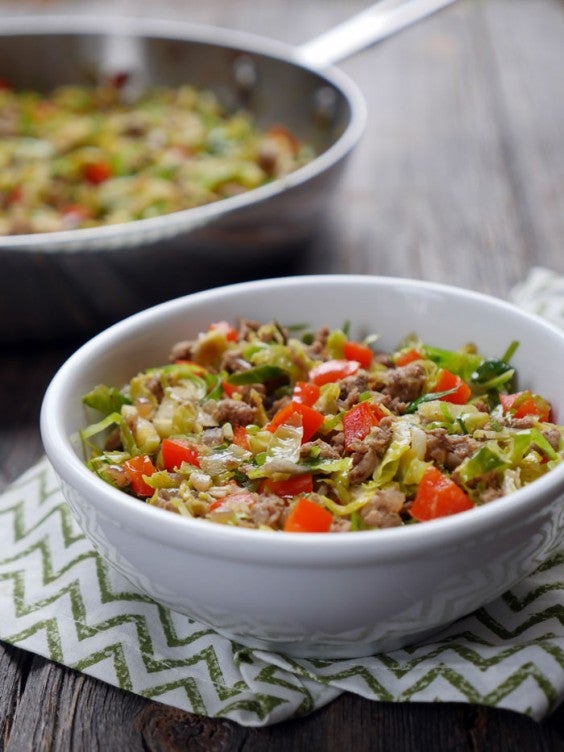 8. Ground Turkey Brussels Sprouts Skillet