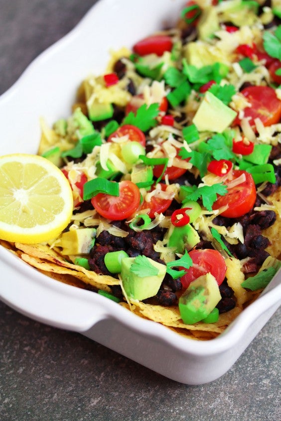 5. Vegan Spicy Black Bean Nachos