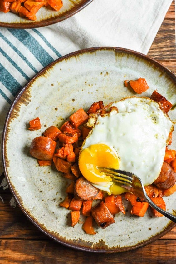 3. Maple Roasted Sweet Potato and Chicken Sausage Breakfast Bowls