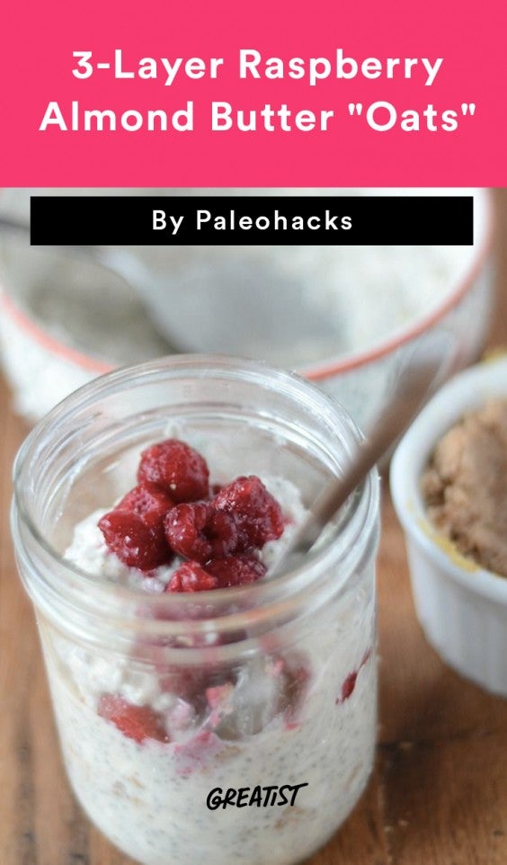 3-Layer Raspberry Almond Butter Oats