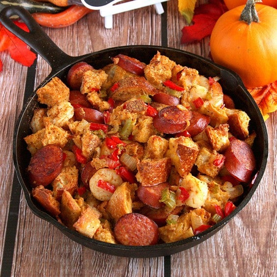 4. Cajun Stuffing With Shrimp and Andouille Sausage