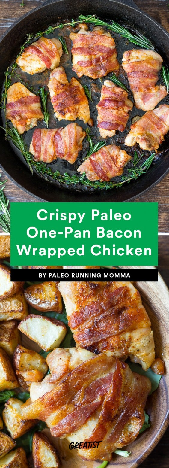 2. Crispy One-Pan Paleo Bacon Wrapped Chicken