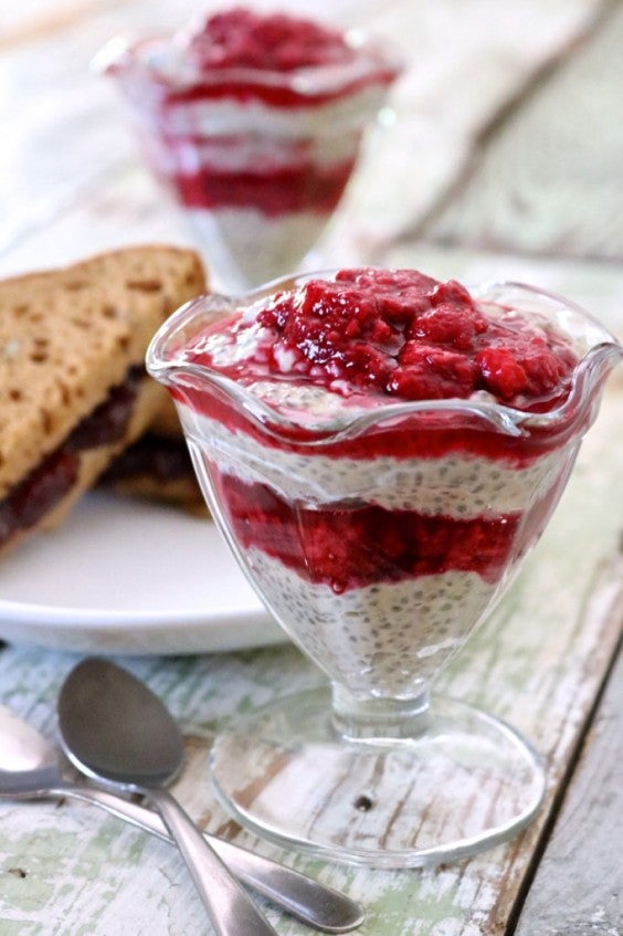 1. “Peanut” Butter and Jelly Chia Pudding