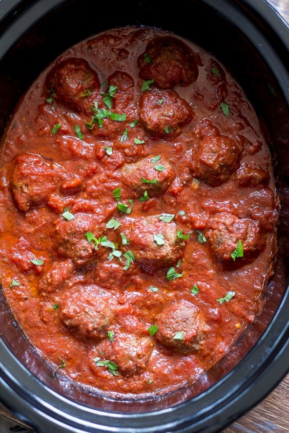 3. Paleo Slow-Cooker Meatballs in Marinara Sauce
