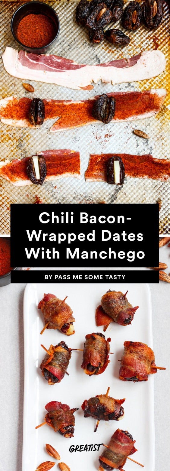 3. Chili Bacon-Wrapped Dates With Manchego