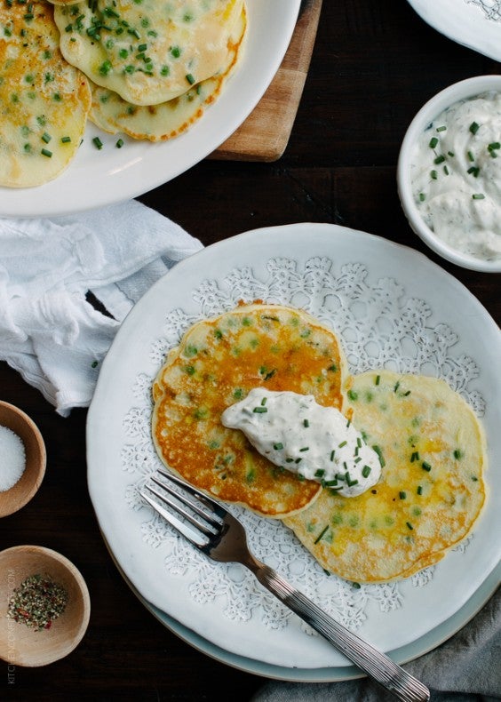 Pea Pancakes with Tzatzki