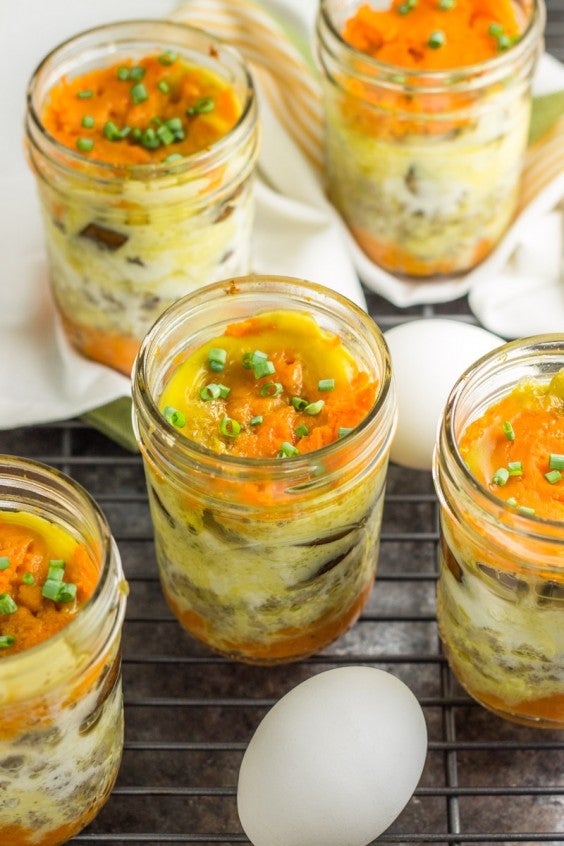 3. Mason Jar Sweet Potato Ground Turkey Scramble