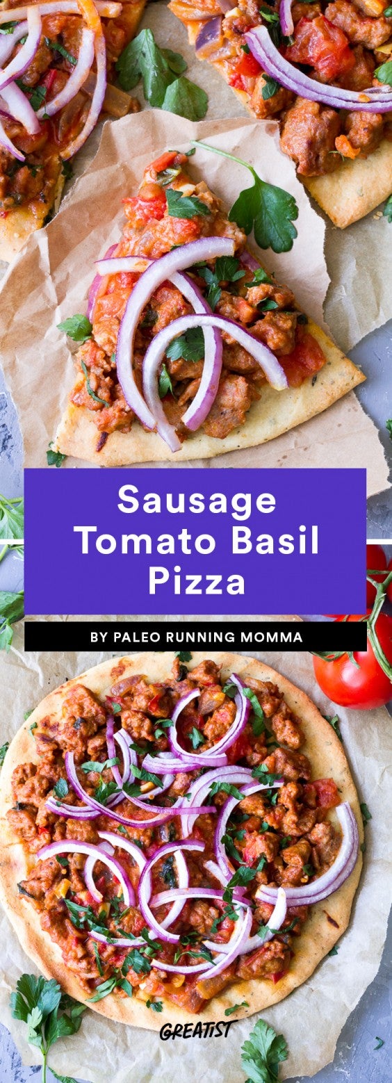 Sausage Tomato Basil Pizza