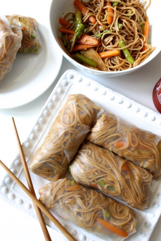 15. Teriyaki Soba Noodle Spring Rolls