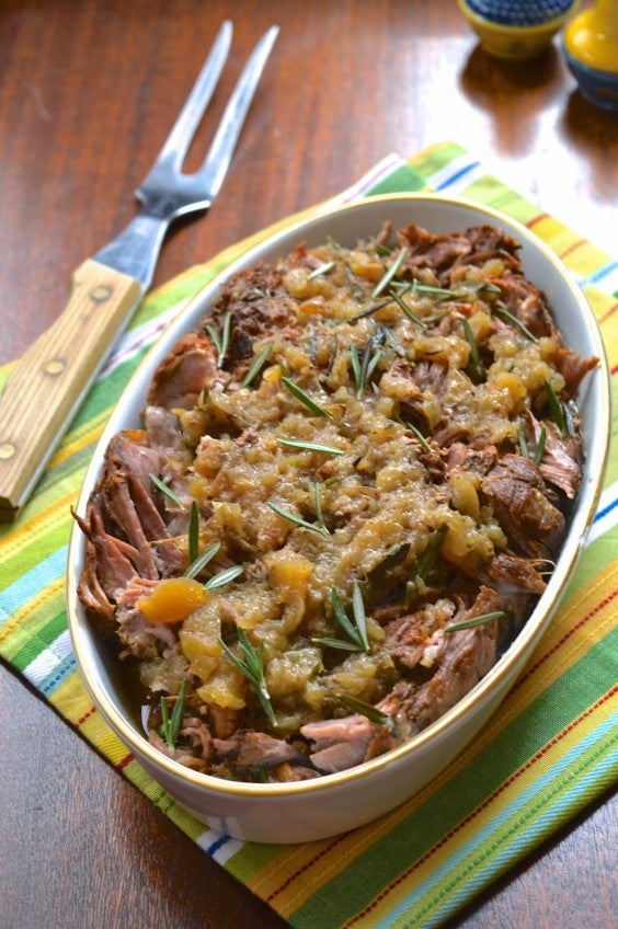 6. Slow Cooker Apple Rosemary Pork Roast