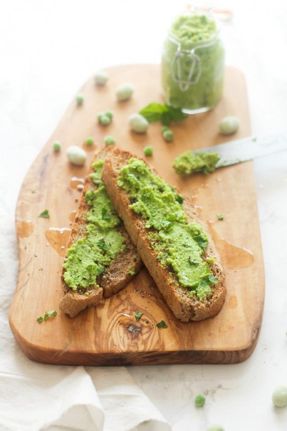 8. Broad Bean, Pea, and Mint Bruschetta
