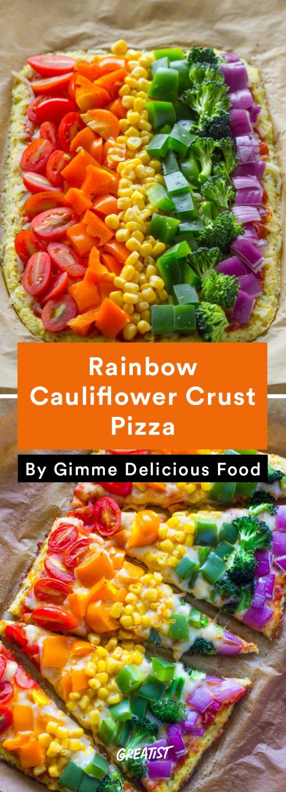 Rainbow Cauliflower Crust Pizza