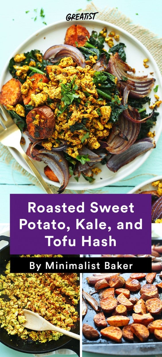 Sweet Potato Hash: 2. Roasted Sweet Potato, Kale, and Tofu Hash