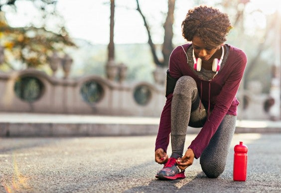 Young Runner Getting Ready