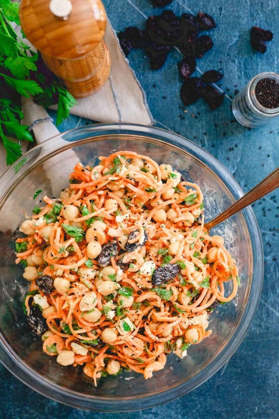 Yogurt Tahini Mediterranean Carrot Salad Recipe