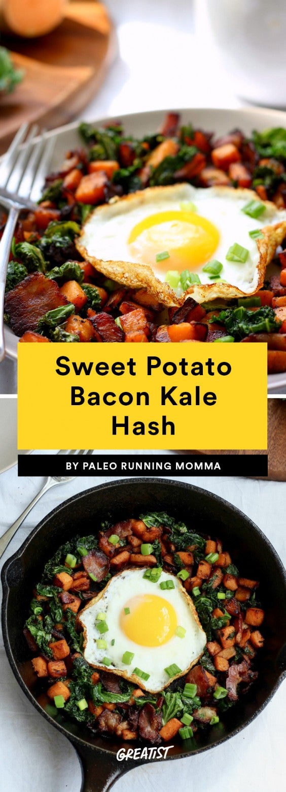 Sweet Potato Bacon Kale Hash