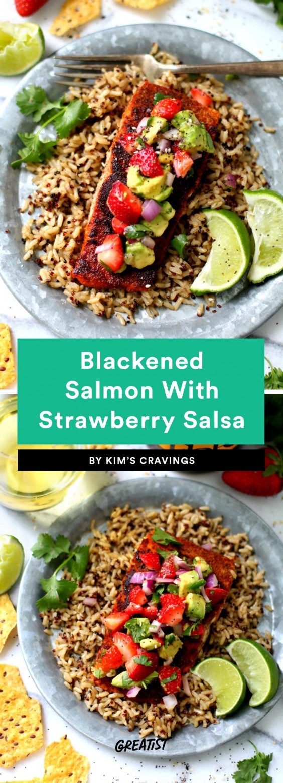 Blackened Salmon With Strawberry Salsa