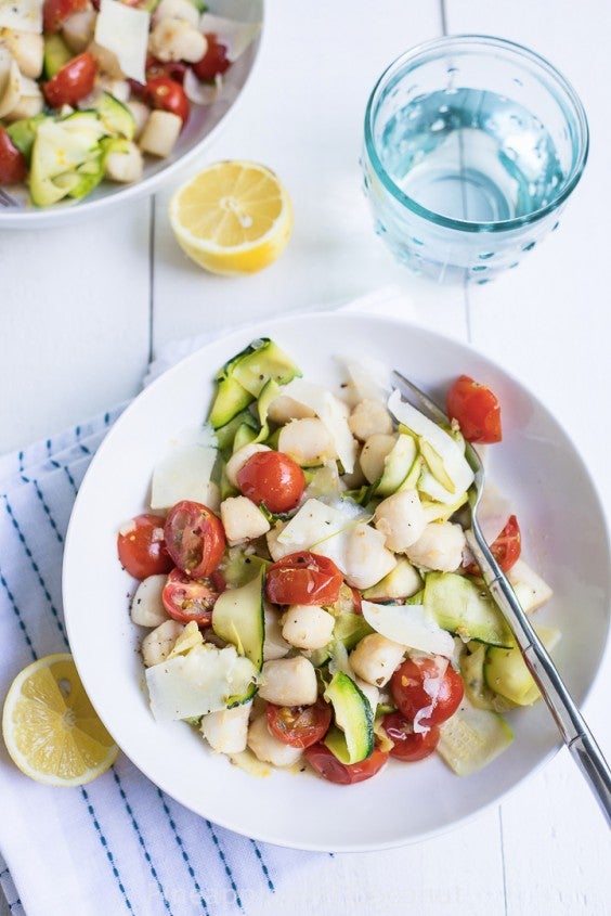 12. Warm Bay Scallop Salad With Zucchini and Asparagus