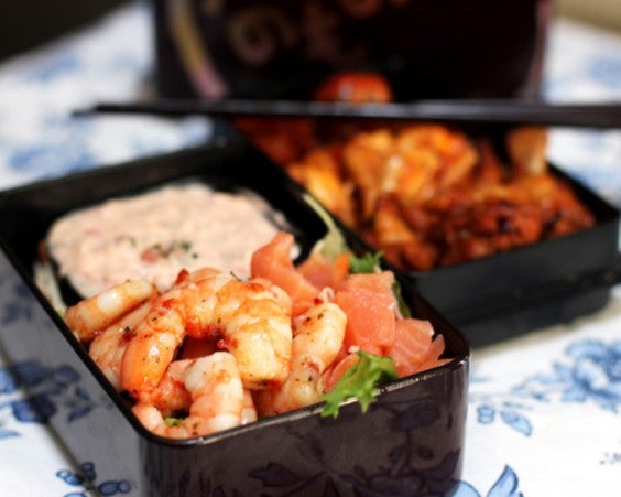 Salmon and Marinated Shrimp Salad