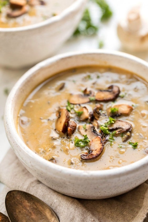 11. Creamy Coconut and Mushroom Quinoa Soup