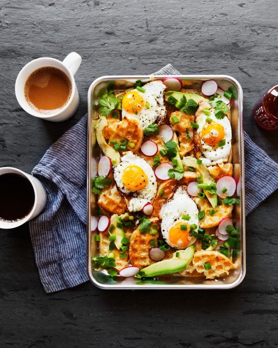 21. Spicy Honey Breakfast Waffle Nachos