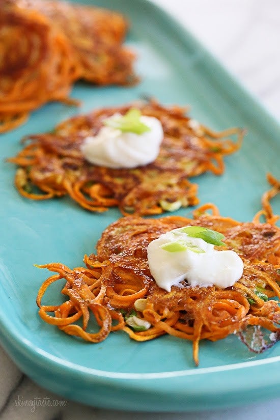 Spiralized Sweet Potato Pancakes