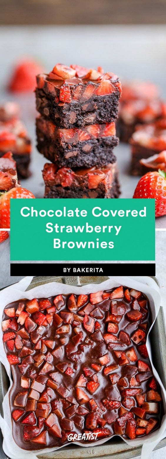 Chocolate Covered Strawberry Brownies