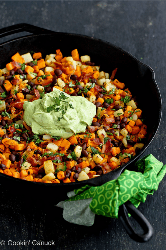 Sweet Potato Hash With Creamy Avocado Sauce