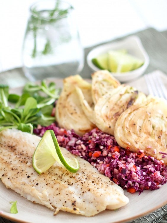 Whole30 Dinner Recipes: Fillet of Fish With Coleslaw and Braised Fennel