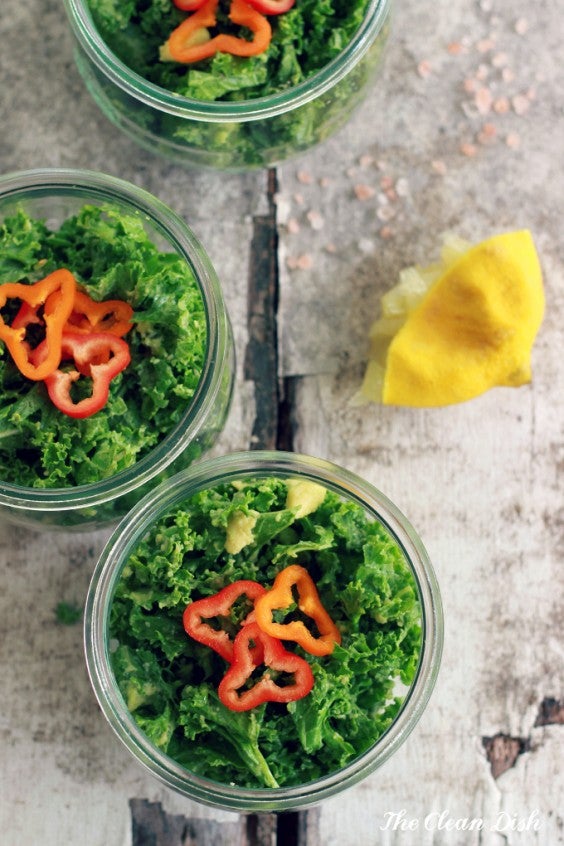 2. 3-Ingredient Avocado Kale Salad