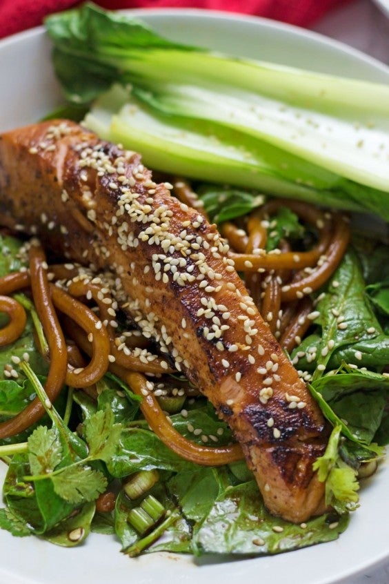 15. Teriyaki Salmon With Udon Noodles