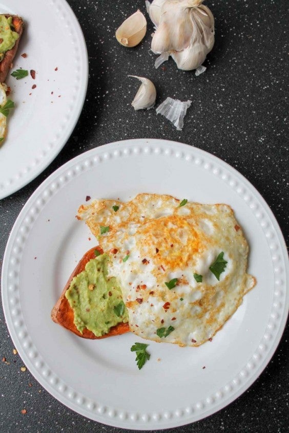 5. Eggs With Avocado and Sweet Potato Toast