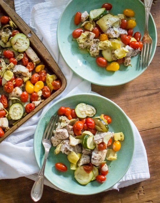 9. Sheet-Pan Greek Chicken and Veggies
