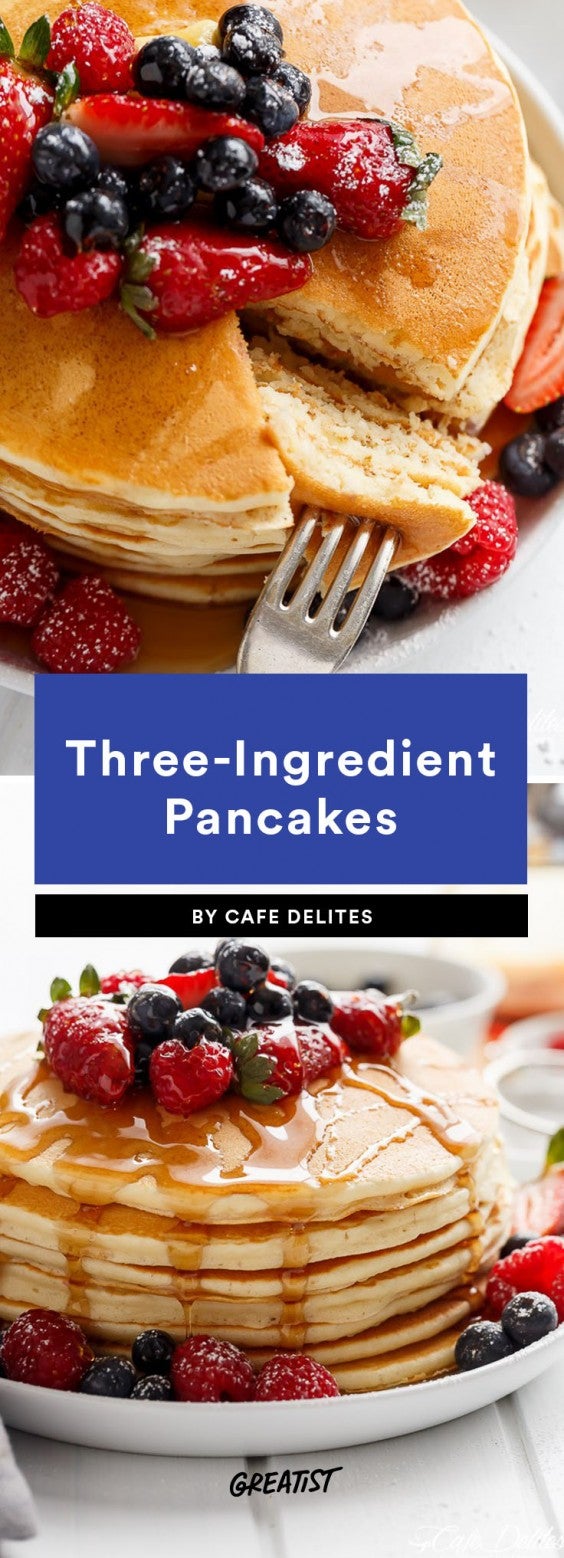 three ingredient breakfast: pancakes