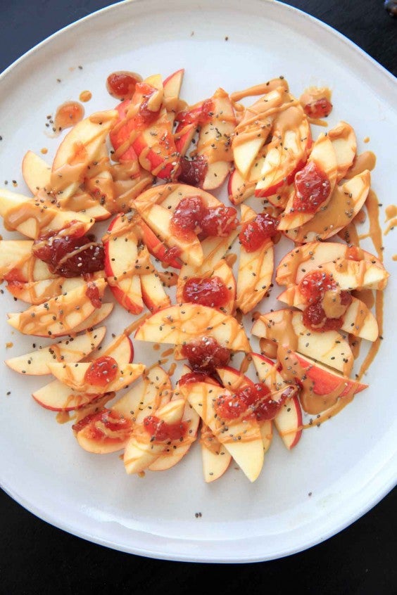 10. Peanut Butter Jelly Apple Nachos