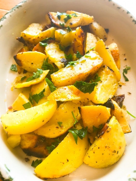 Greek Style Lemon Roasted Potatoes Recipe