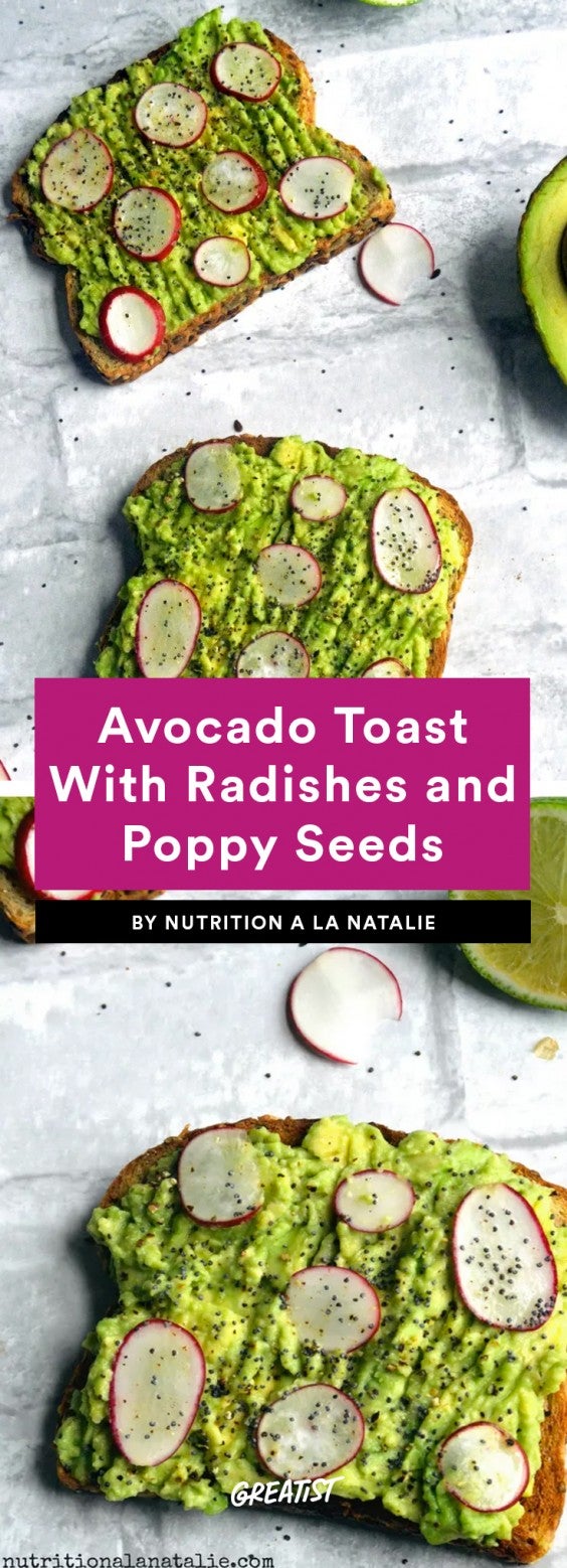 1. Radish and Poppy Seed Avocado Toast